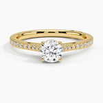 Simply Tacori Cathedral Diamond Ring (1/4 ct. tw.) Yellow Gold 18k Round Engagement Ring