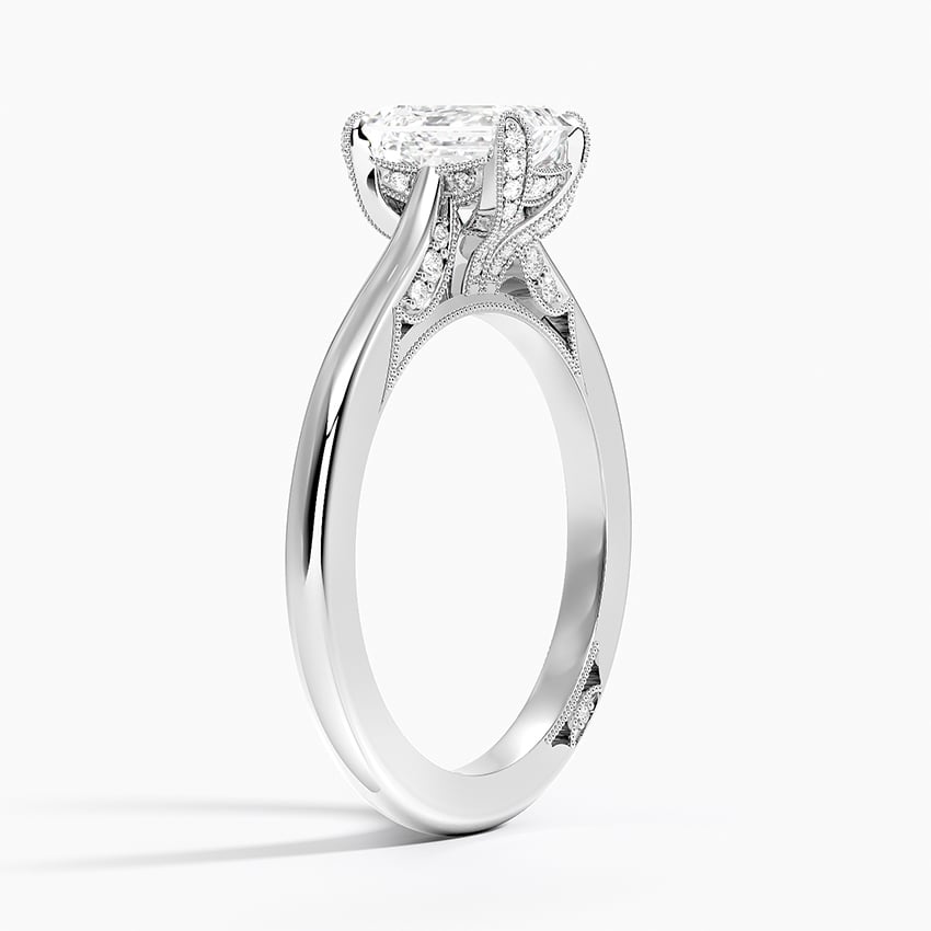 Simply Tacori Diamond Ring (1/8 ct. tw.) Platinum Emerald Engagement Ring