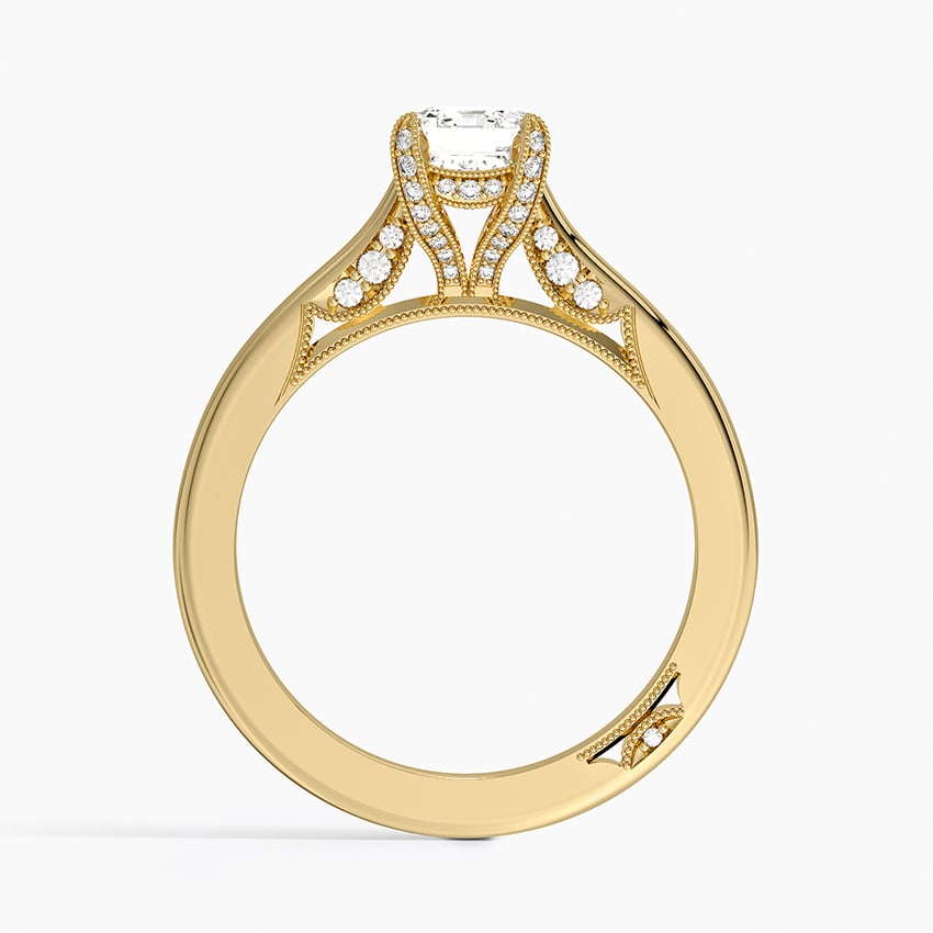 Simply Tacori Diamond Ring (1/8 ct. tw.) Yellow Gold 18k Emerald Engagement Ring