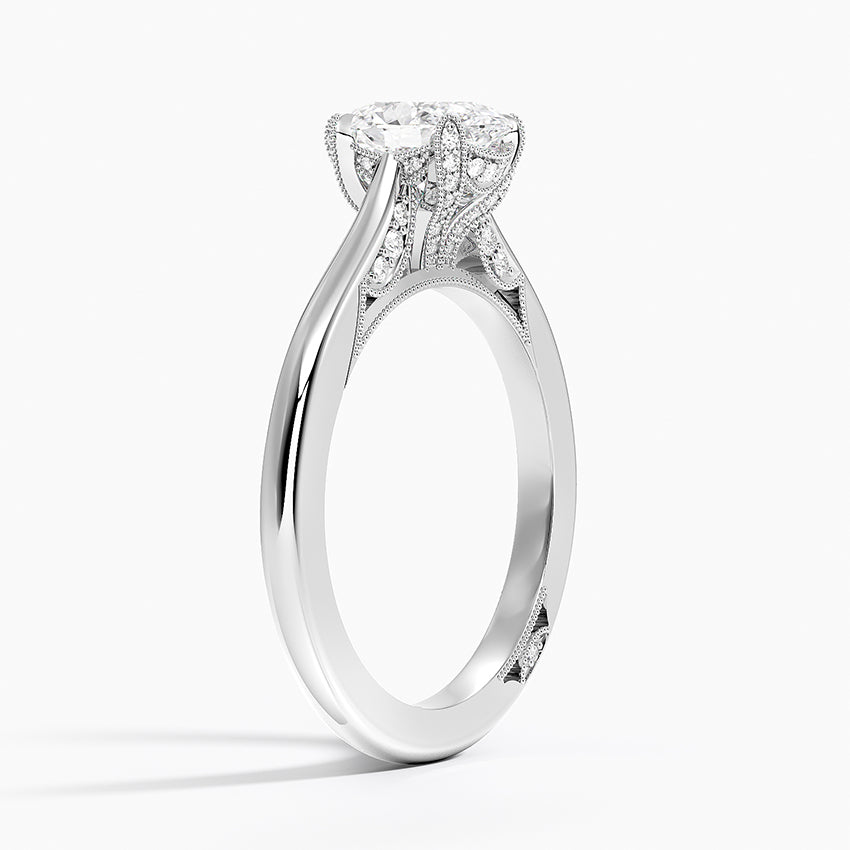 Simply Tacori Diamond Ring (1/8 ct. tw.) Platinum Oval Engagement Ring