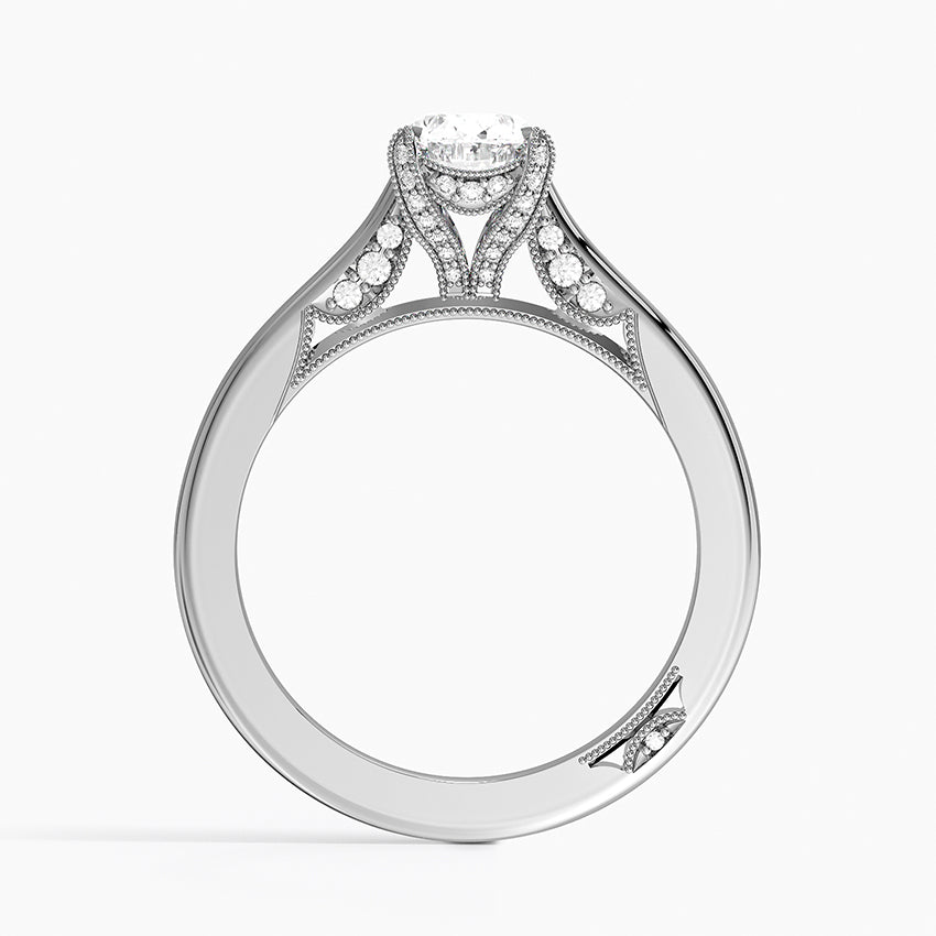 Simply Tacori Diamond Ring (1/8 ct. tw.) Platinum Oval Engagement Ring