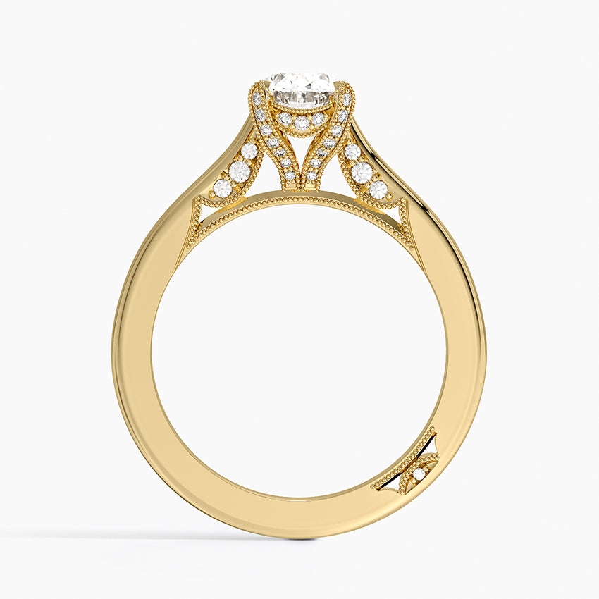 Simply Tacori Diamond Ring (1/8 ct. tw.) Yellow Gold 18k Oval Engagement Ring