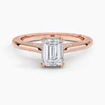 Simply Tacori Diamond Ring (1/8 ct. tw.) Rose Gold 18k Emerald Engagement Ring