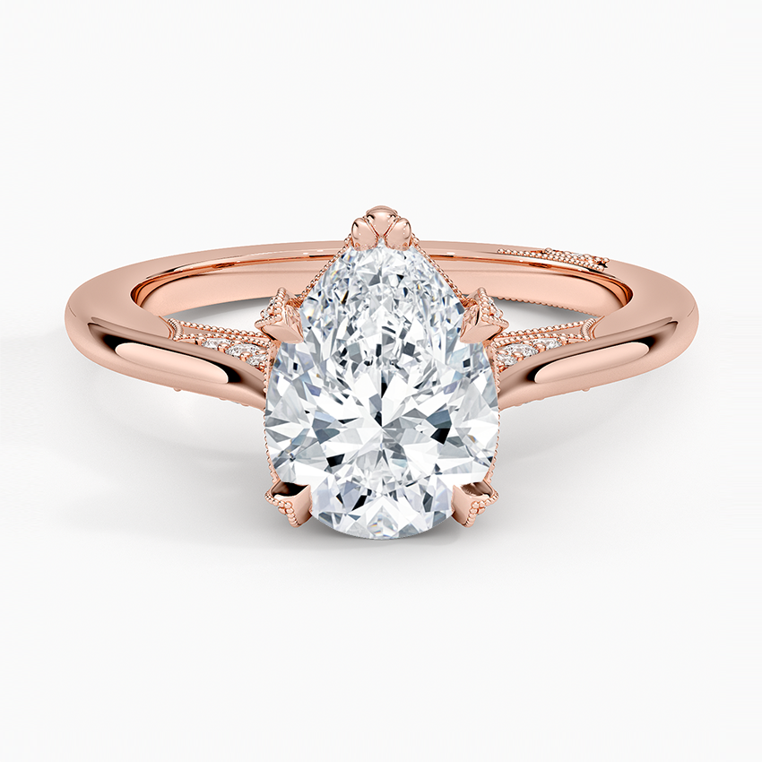 Simply Tacori Diamond Ring (1/8 ct. tw.) Rose Gold 18k Pear Engagement Ring