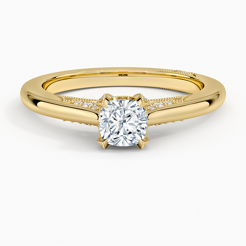 Simply Tacori Diamond Ring (1/8 ct. tw.) Yellow Gold 18k Cushion Engagement Ring