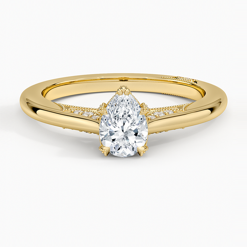 Simply Tacori Diamond Ring (1/8 ct. tw.) Yellow Gold 18k Pear Engagement Ring