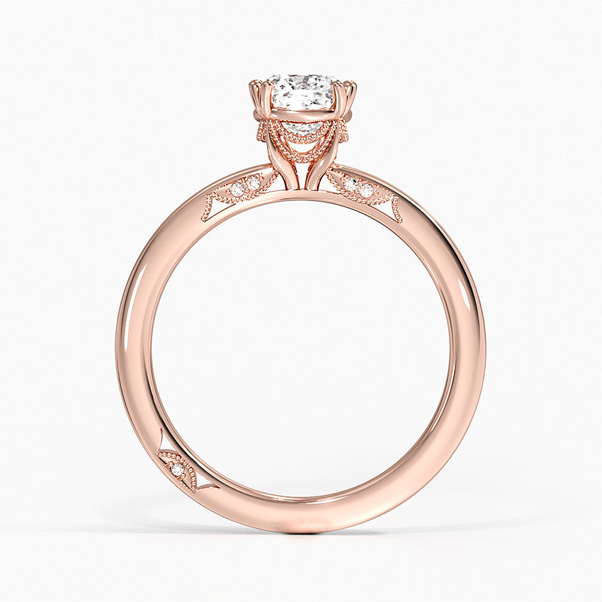 Simply Tacori Delicate Drape Diamond Ring Rose Gold 18k Cushion Engagement Ring