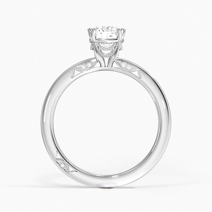 Simply Tacori Delicate Drape Diamond Ring Platinum Cushion Engagement Ring