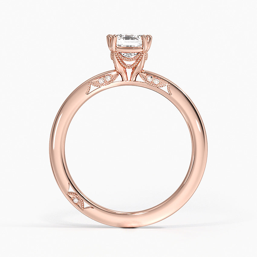 Simply Tacori Delicate Drape Diamond Ring Rose Gold 18k Emerald Engagement Ring