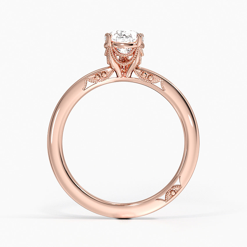 Simply Tacori Delicate Drape Diamond Ring Rose Gold 18k Princess Engagement Ring