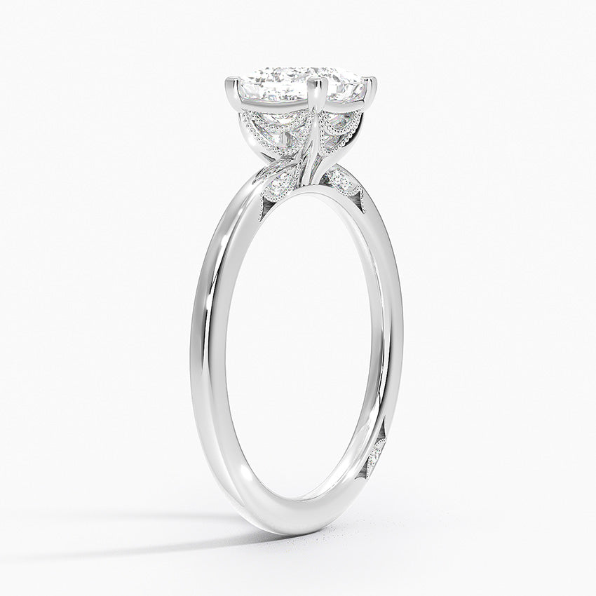 Simply Tacori Delicate Drape Diamond Ring Platinum Princess Engagement Ring