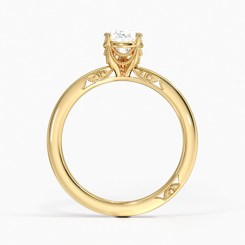 Simply Tacori Delicate Drape Diamond Ring Yellow Gold 18k Princess Engagement Ring