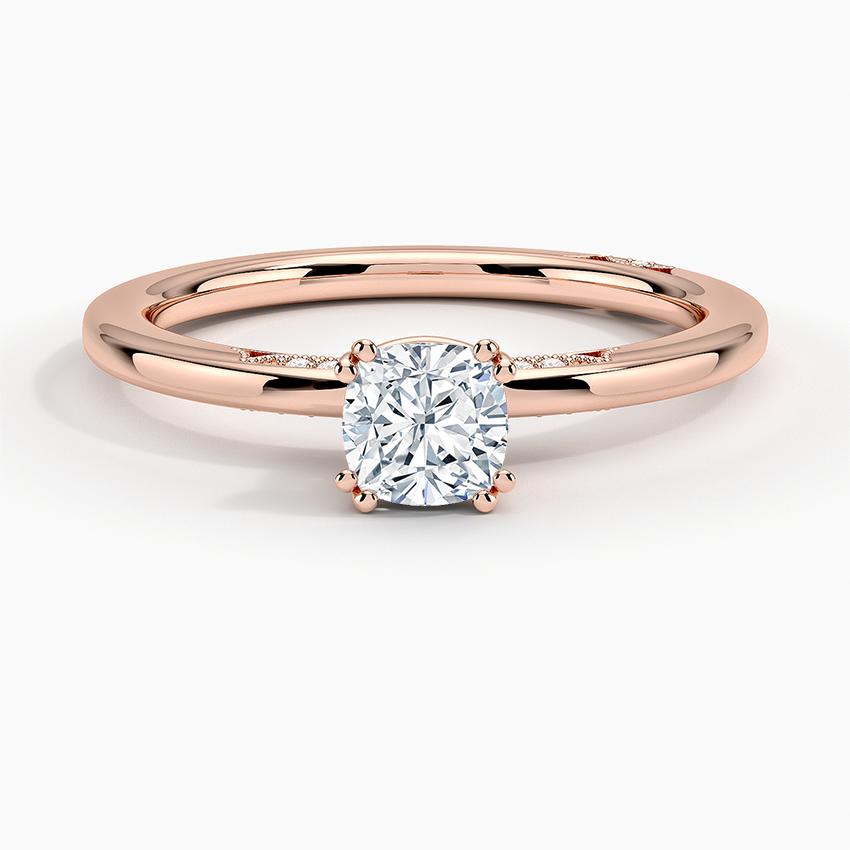 Simply Tacori Delicate Drape Diamond Ring Rose Gold 18k Cushion Engagement Ring