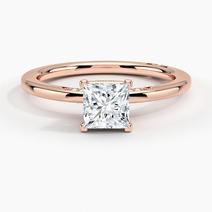 Simply Tacori Delicate Drape Diamond Ring Rose Gold 18k Princess Engagement Ring