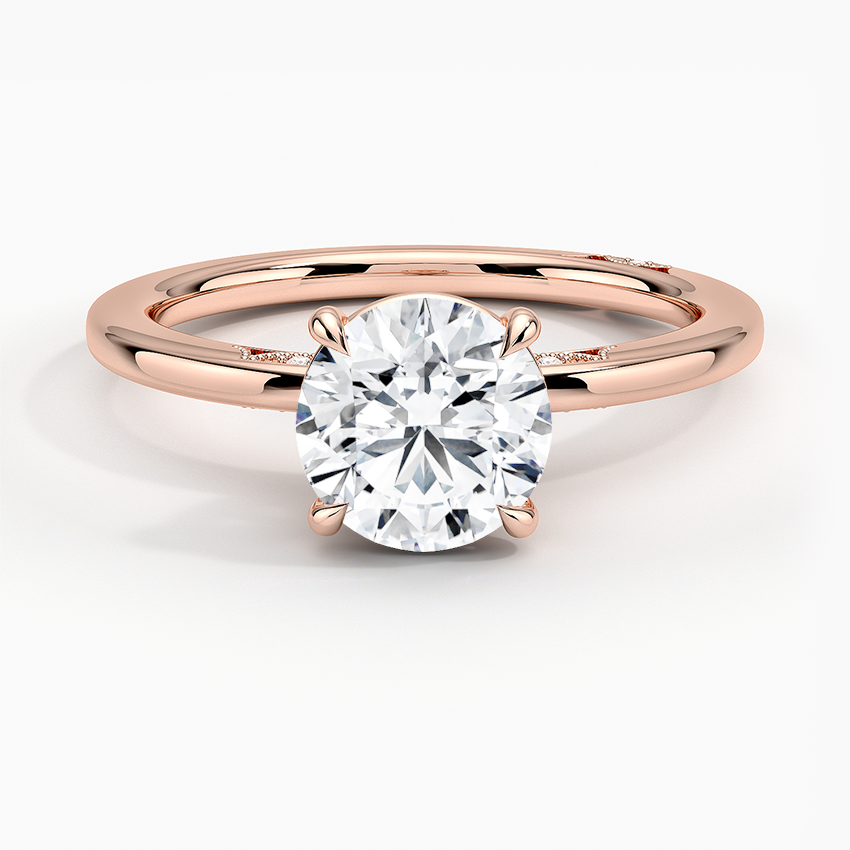 Simply Tacori Delicate Drape Diamond Ring Rose Gold 18k Round Engagement Ring