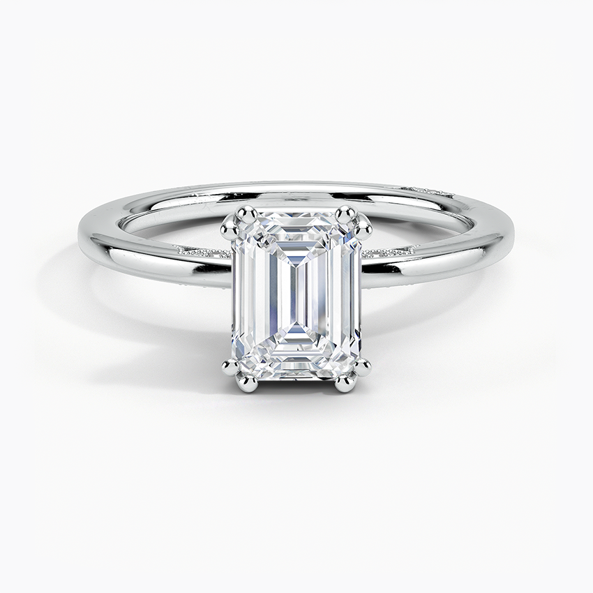 Simply Tacori Delicate Drape Diamond Ring Platinum Emerald Engagement Ring