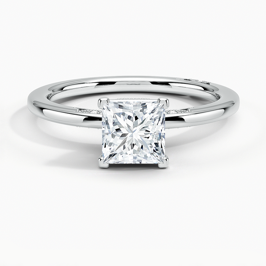 Simply Tacori Delicate Drape Diamond Ring Platinum Princess Engagement Ring
