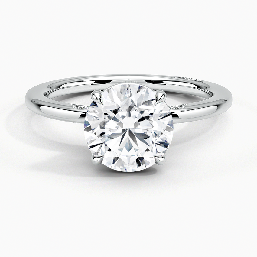 Simply Tacori Delicate Drape Diamond Ring Platinum Round Engagement Ring