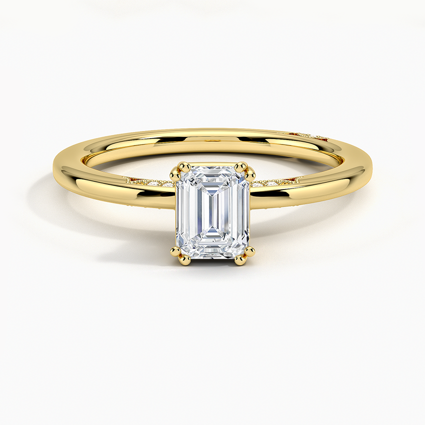 Simply Tacori Delicate Drape Diamond Ring Yellow Gold 18k Emerald Engagement Ring