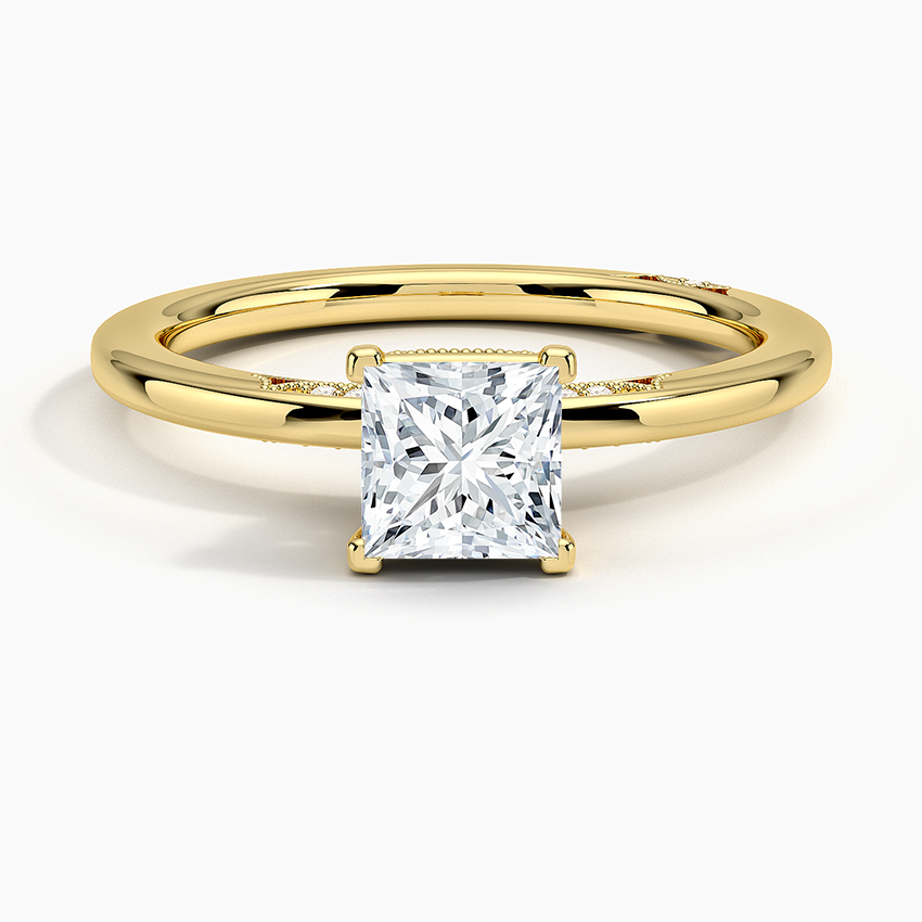 Simply Tacori Delicate Drape Diamond Ring Yellow Gold 18k Princess Engagement Ring