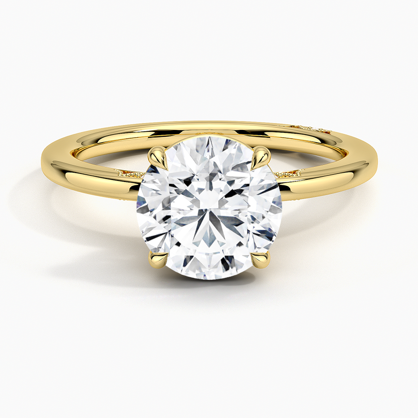 Simply Tacori Delicate Drape Diamond Ring Yellow Gold 18k Round Engagement Ring