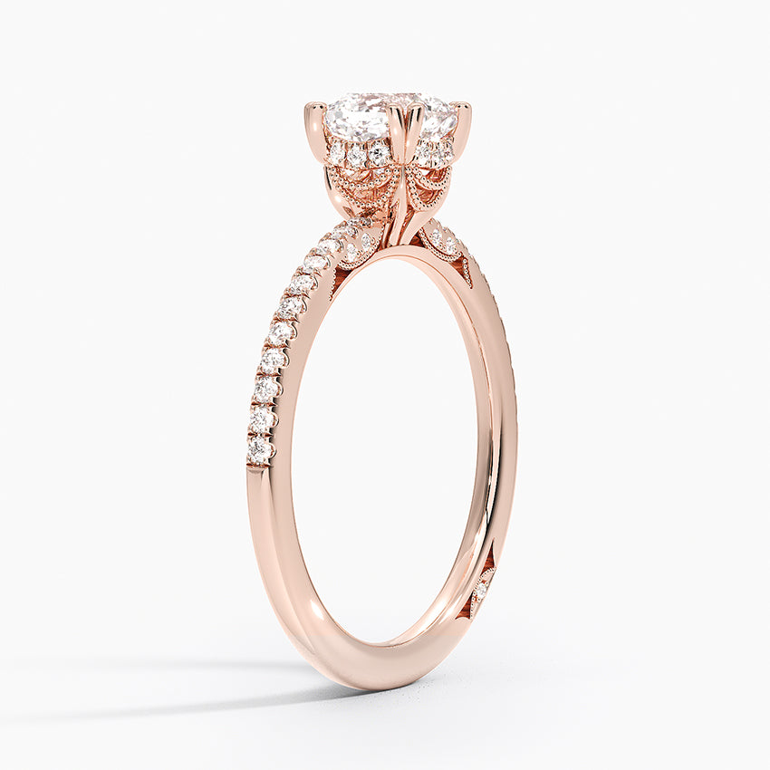 Simply Tacori Luxe Drape Diamond Ring Rose Gold 18k Cushion Engagement Ring