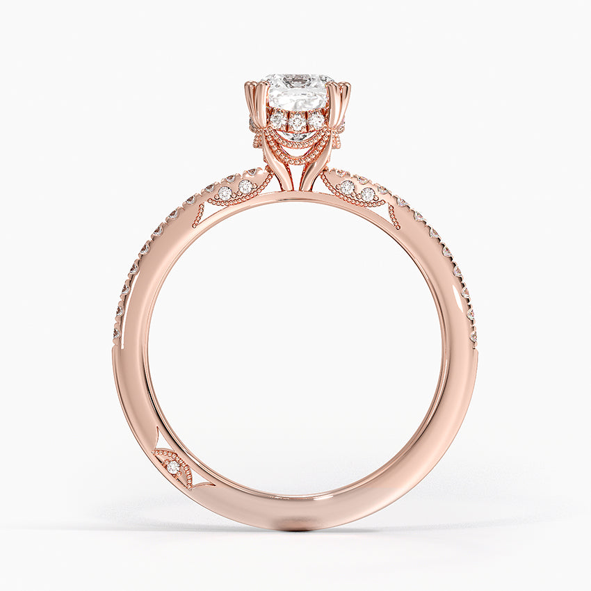 Simply Tacori Luxe Drape Diamond Ring Rose Gold 18k Cushion Engagement Ring