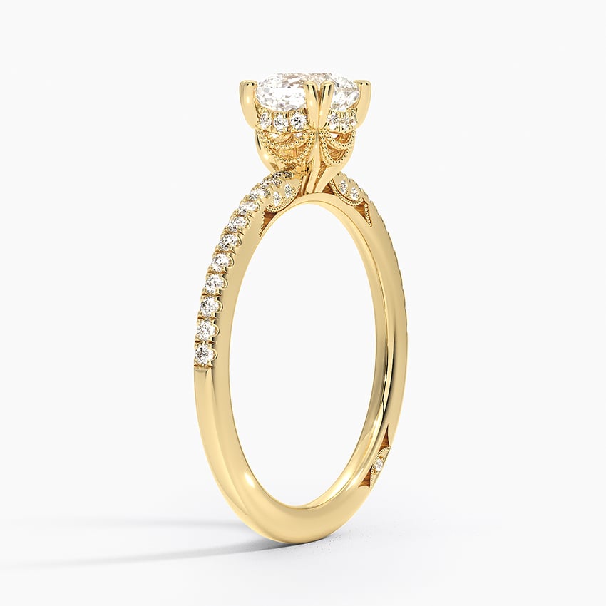 Simply Tacori Luxe Drape Diamond Ring Yellow Gold 18k Cushion Engagement Ring