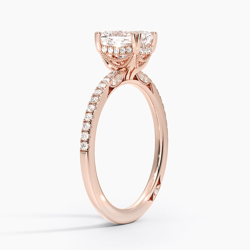 Simply Tacori Luxe Drape Diamond Ring Rose Gold 18k Emerald Engagement Ring
