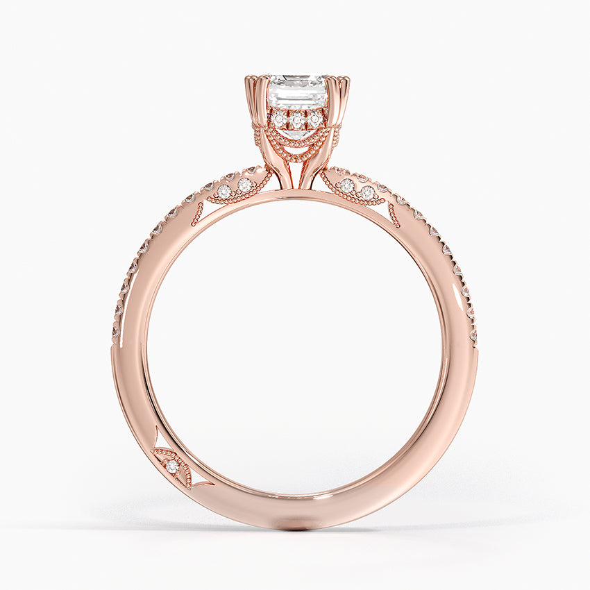 Simply Tacori Luxe Drape Diamond Ring Rose Gold 18k Emerald Engagement Ring