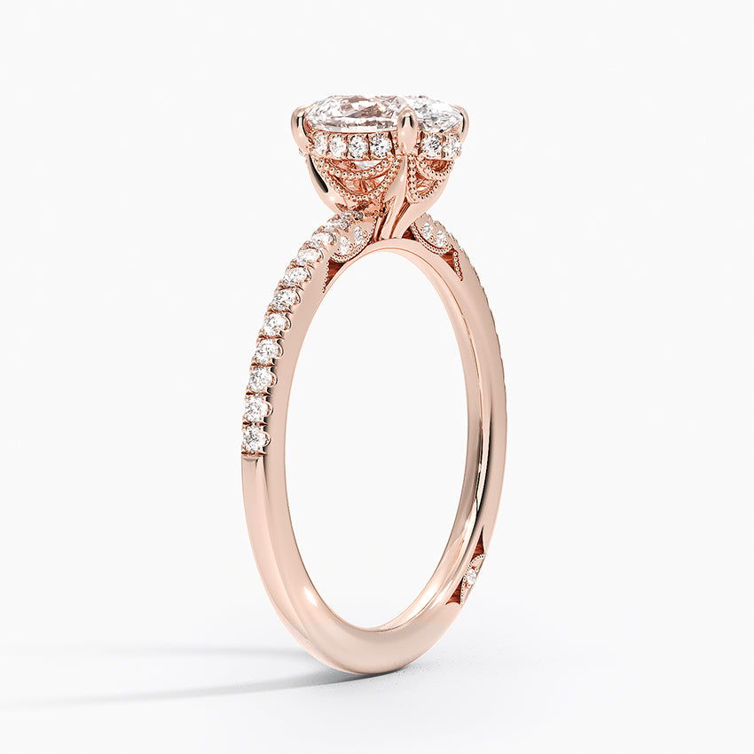Simply Tacori Luxe Drape Diamond Ring Rose Gold 18k Oval Engagement Ring