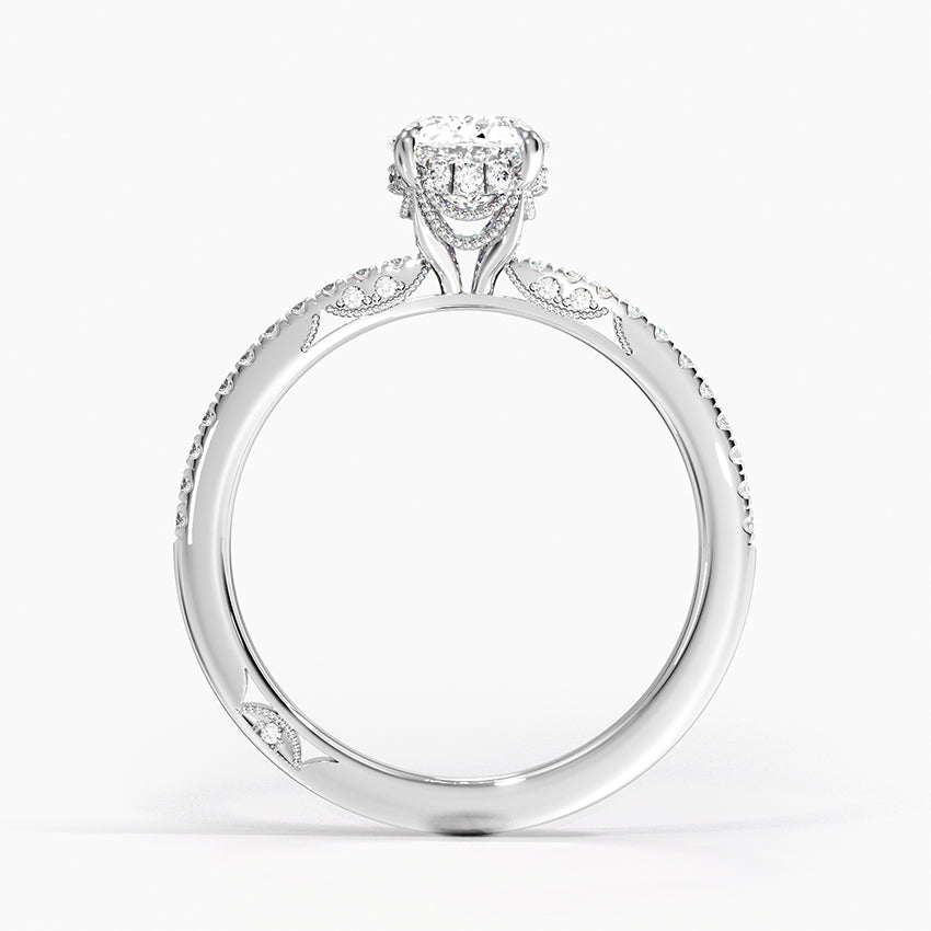 Simply Tacori Luxe Drape Diamond Ring Platinum Oval Engagement Ring