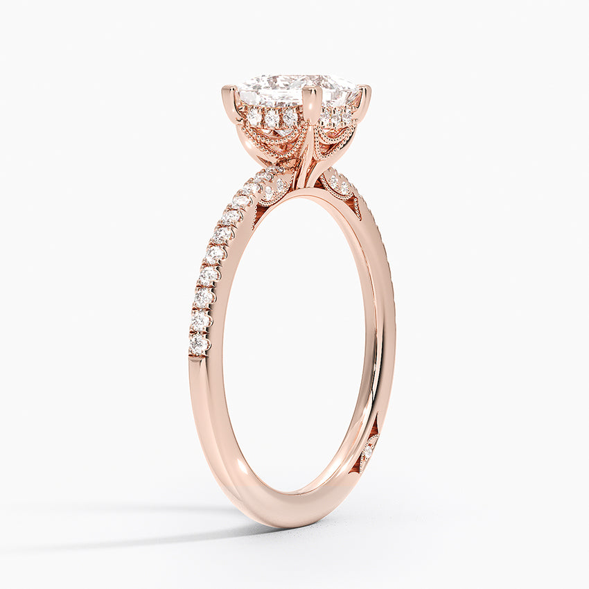 Simply Tacori Luxe Drape Diamond Ring Rose Gold 18k Princess Engagement Ring