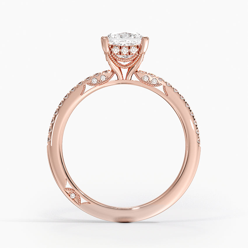 Simply Tacori Luxe Drape Diamond Ring Rose Gold 18k Princess Engagement Ring