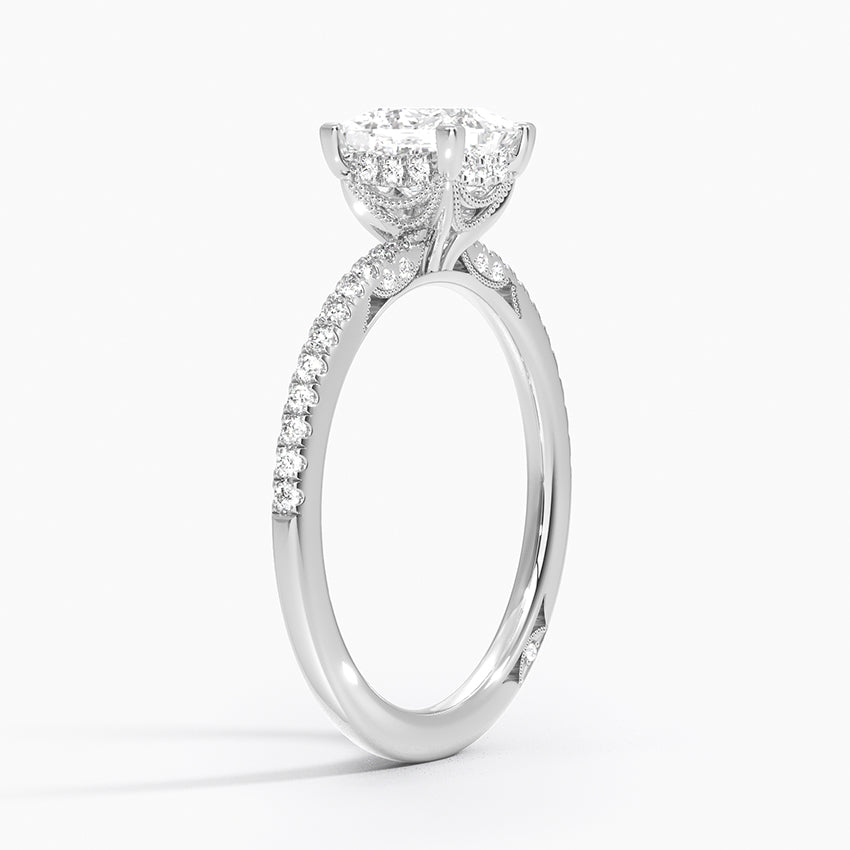 Simply Tacori Luxe Drape Diamond Ring Platinum Princess Engagement Ring