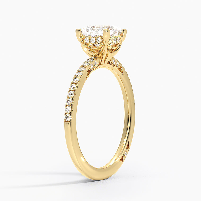 Simply Tacori Luxe Drape Diamond Ring Yellow Gold 18k Princess Engagement Ring