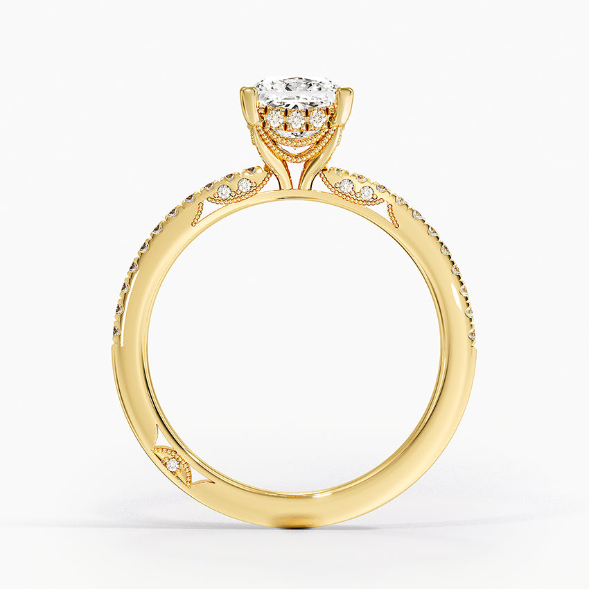 Simply Tacori Luxe Drape Diamond Ring Yellow Gold 18k Princess Engagement Ring