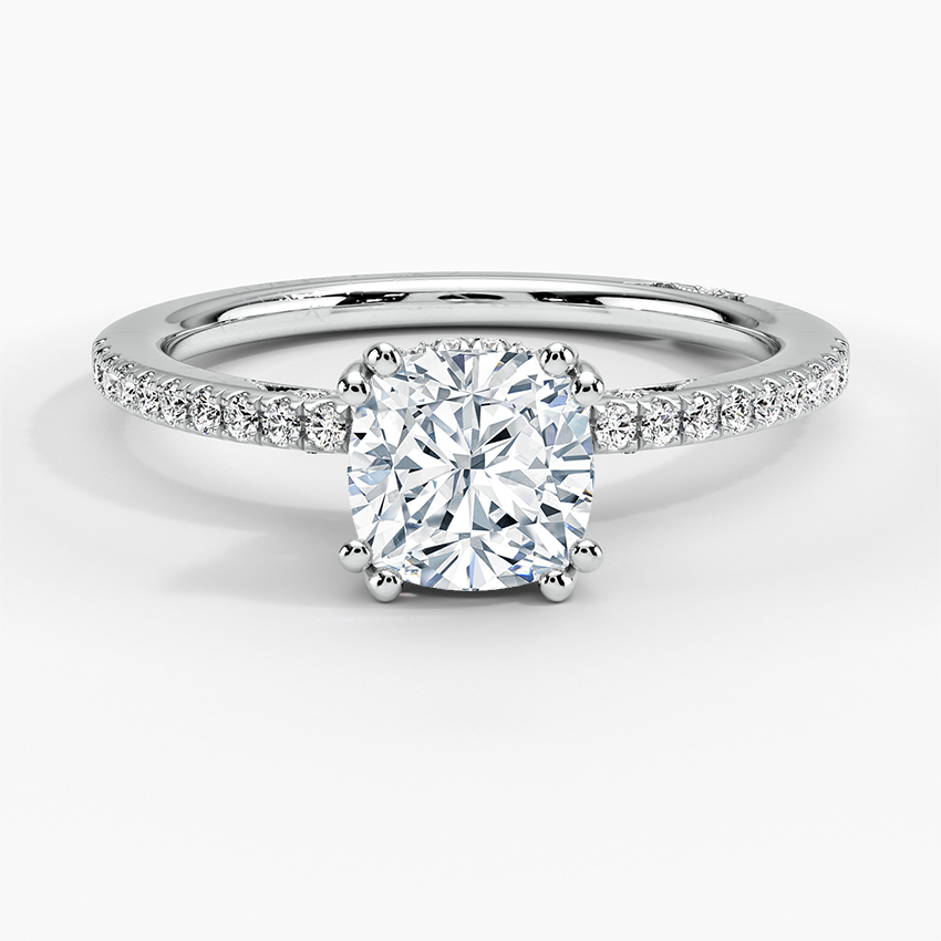 Simply Tacori Luxe Drape Diamond Ring Platinum Cushion Engagement Ring