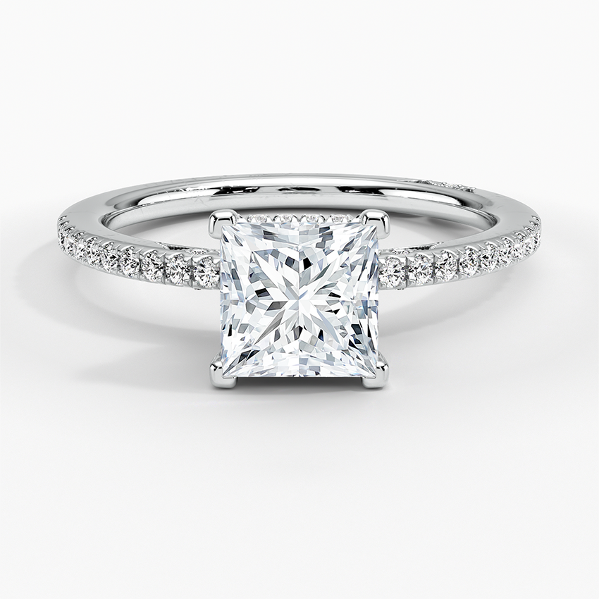 Simply Tacori Luxe Drape Diamond Ring Platinum Princess Engagement Ring