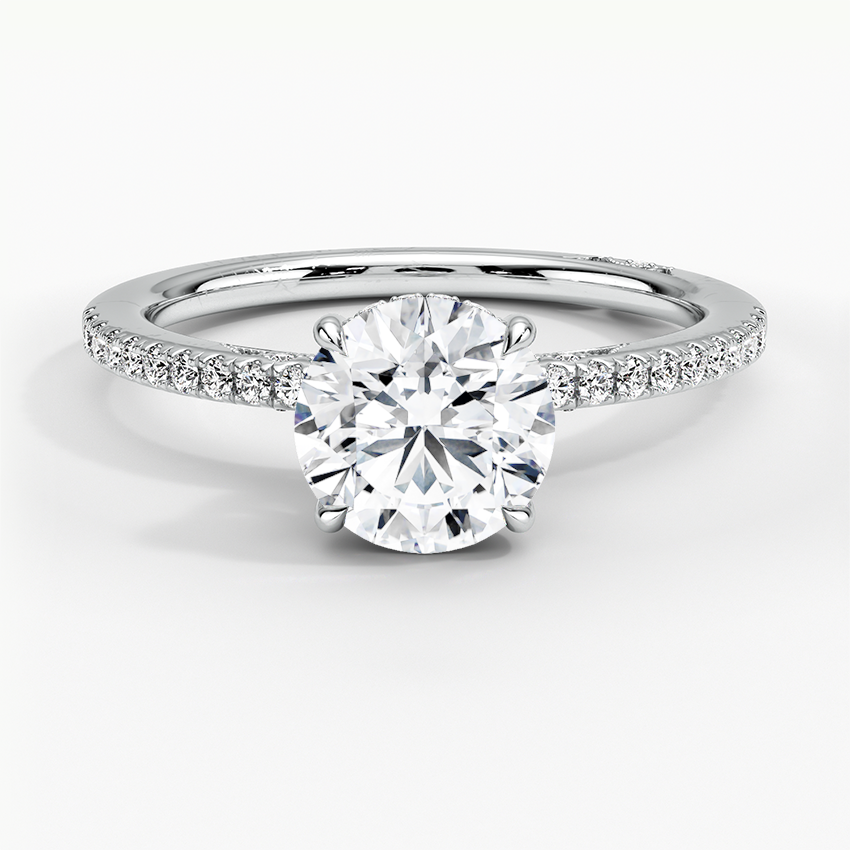 Simply Tacori Luxe Drape Diamond Ring Platinum Round Engagement Ring