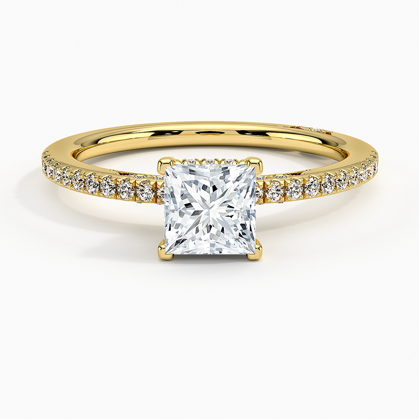 Simply Tacori Luxe Drape Diamond Ring Yellow Gold 18k Princess Engagement Ring