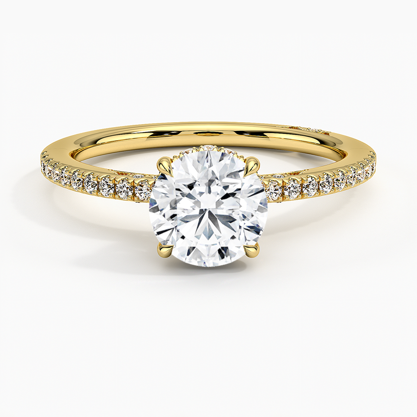 Simply Tacori Luxe Drape Diamond Ring Yellow Gold 18k Round Engagement Ring