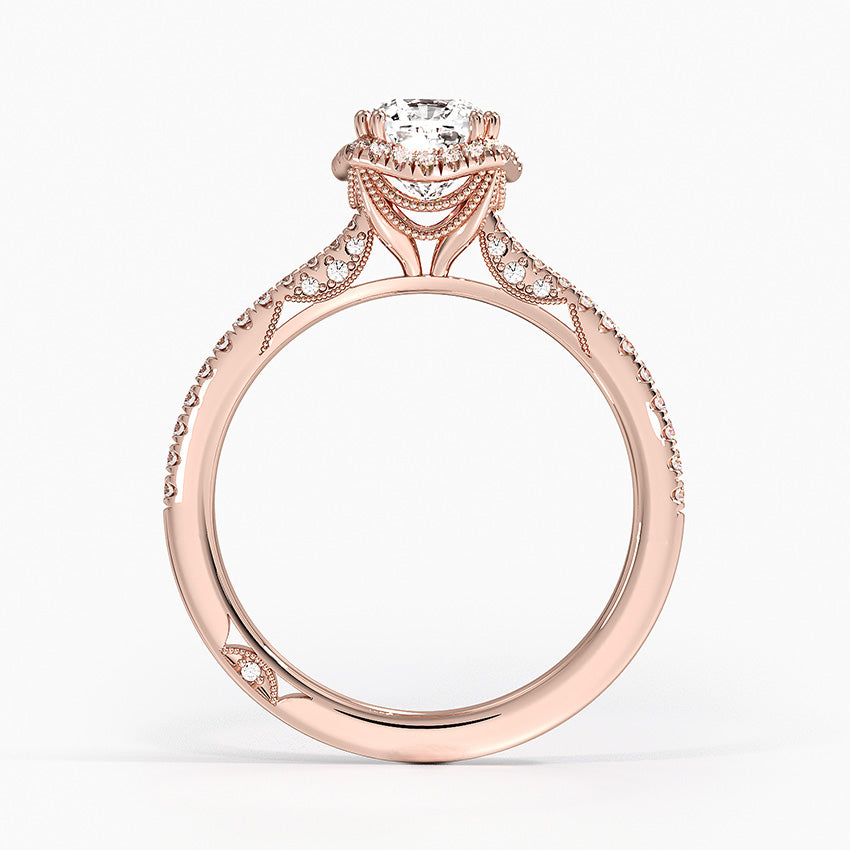 Simply Tacori Cathedral Drape Diamond Ring Rose Gold 18k Cushion Engagement Ring