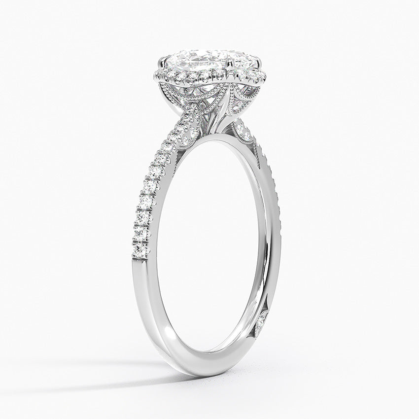 Simply Tacori Cathedral Drape Diamond Ring Platinum Oval Engagement Ring