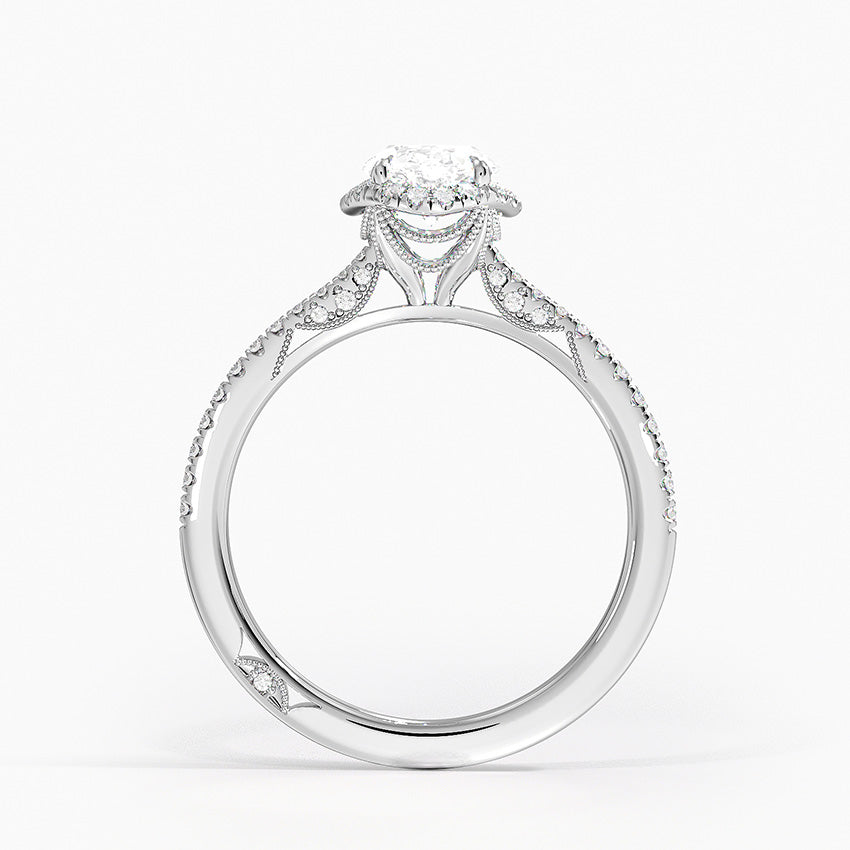 Simply Tacori Cathedral Drape Diamond Ring Platinum Oval Engagement Ring