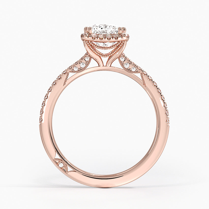Simply Tacori Cathedral Drape Diamond Ring Rose Gold 18k Princess Engagement Ring