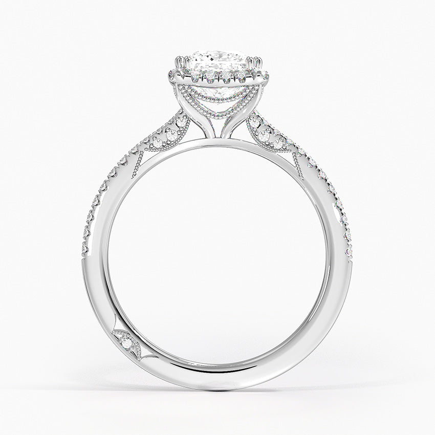 Simply Tacori Cathedral Drape Diamond Ring Platinum Princess Engagement Ring