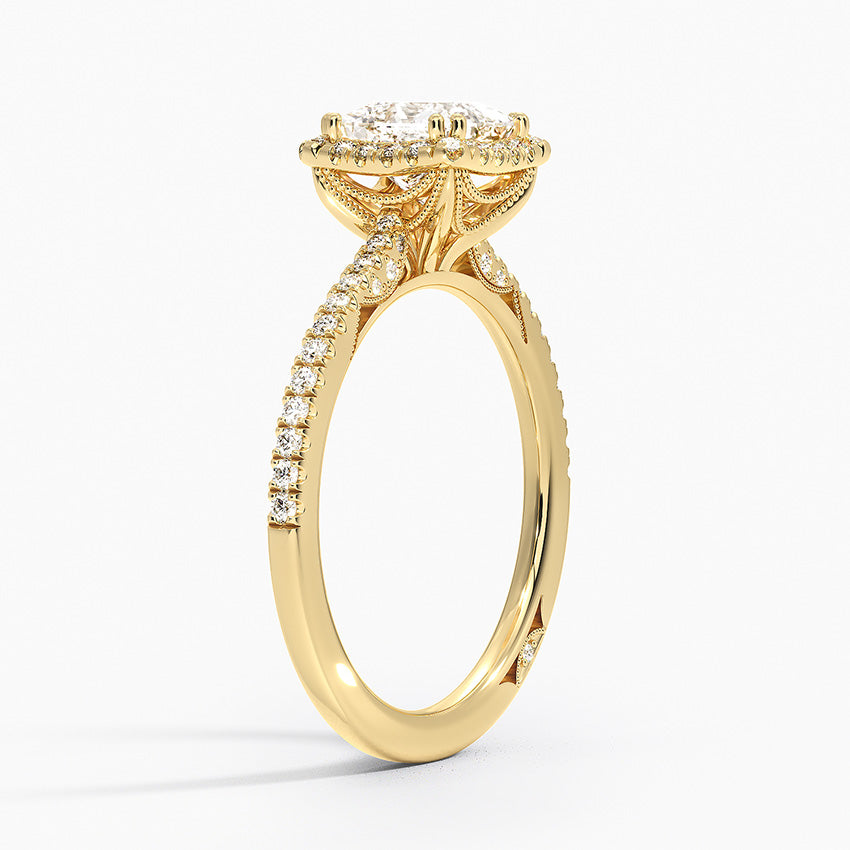Simply Tacori Cathedral Drape Diamond Ring Yellow Gold 18k Princess Engagement Ring