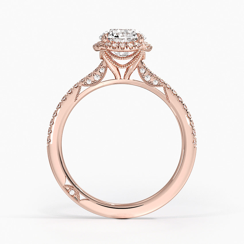Simply Tacori Cathedral Drape Diamond Ring Rose Gold 18k Round Engagement Ring