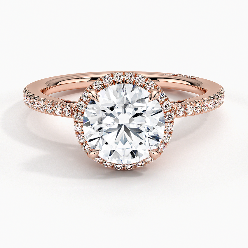 Simply Tacori Cathedral Drape Diamond Ring Rose Gold 18k Round Engagement Ring